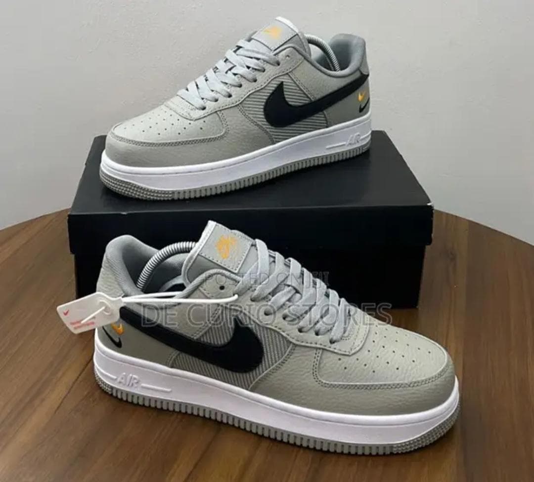 Nike Air Force 1 Grey Black Mini Swoosh
