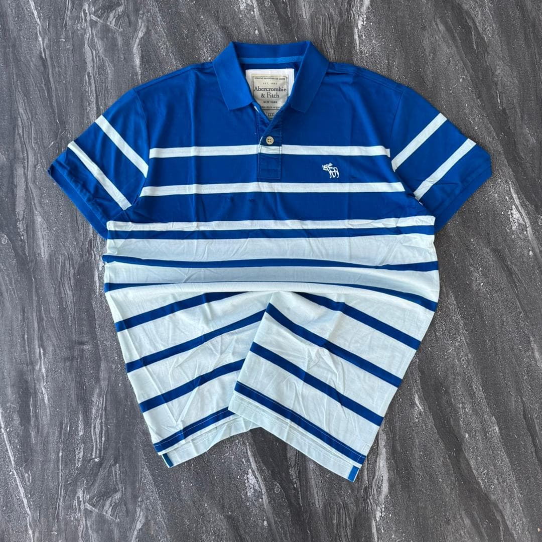Royal Blue Striped Polo Shirt