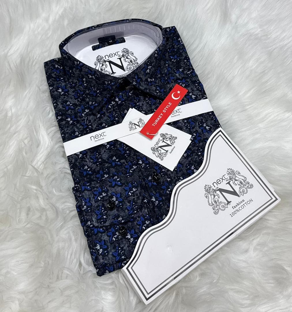 Navy Speckled Pattern Shirt