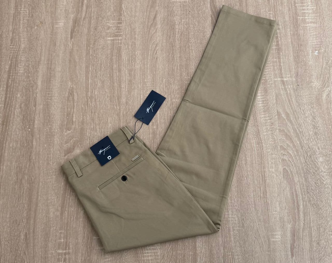 Couture Slim Chino Trousers — Khaki